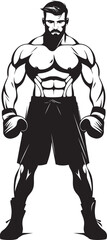 Ring Champion Iconic Vector Boxer Fist Fury Black Logo of Boxer
