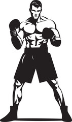 Sparring Legend Vector Boxer Emblem Punch Gladiator Silhouetted Boxer Man