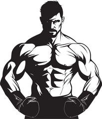 Fototapeta premium Jab Legend Black Boxer Design Fight Night Hero Vector Boxer Emblem