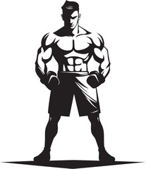 Jab Master Vector Boxer Design Battle Punch Black Logo of Boxer