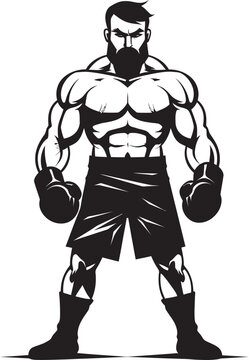 Punch Force Iconic Emblematic Boxer Boxing King Vector Black Boxer