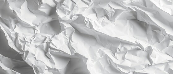 Texture of crumpled white paper. Organic design element