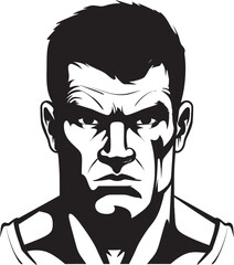 Power Punch Vector Logo of Boxer Sparring Legend Iconic Boxer Silhouette