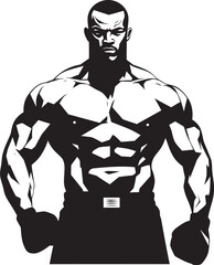 Ring Warrior Black Logo of Boxer Icon Jab Dynamo Silhouetted Boxer Emblem