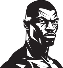 Boxing Kingpin Black Logo of Boxer Icon Ringmaster Jab Silhouetted Boxer Emblem