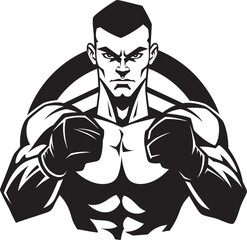 Fist Fury Vector Black Emblematic Boxer Boxing Dynamo Emblematic Boxer Silhouette