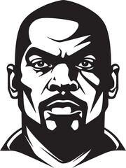Obraz na płótnie Canvas Jab Prodigy Black Iconic Logo of Boxer Fist Fury Iconic Black Emblematic Boxer