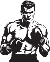Ring Champion Dynamic Vector Emblem Jab Virtuoso Black Silhouette Icon