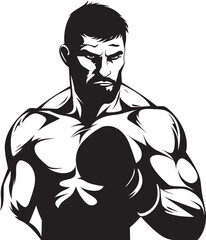 Boxing Dynamo Iconic Black Emblem Fist Fury Dynamic Silhouette Profile