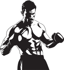 Boxing Maestro Iconic Vector Emblem Fist Fury Emblematic Black Profile