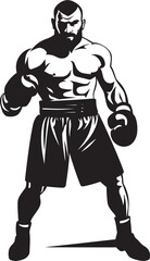 Gloved Glory Black Emblematic Design Punch Virtuoso Dynamic Boxer Emblem