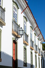 Characteristic architecture in the historic Sao Joao del Rei, colonial city on Minas Gerais state,...