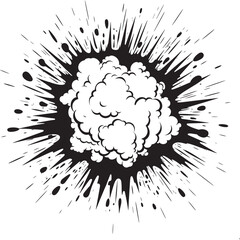 Whizbang Fury Cartoon Vector Blast Explo Splash Black Explosive Design