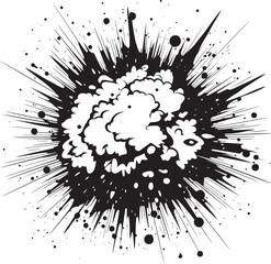 Comic Flash Black Explosive Explosion Explo Burst Cartoon Dynamic Blast