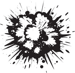Bursting Energy Vector Explosion Emblem Flash Blast Black Comic Icon Design