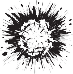 Obraz premium Ka Pow Blast Vector Explosive Emblem Blastorama Dynamic Black Silhouette
