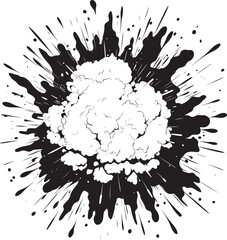 Kablam o rama Cartoon Blast Icon Explo Art Black Vector Explosion