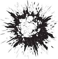 Explosive Impact Black Blast Design Big Bang Blast Dynamic Vector Explosion