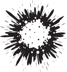 Bursting Energy Cartoon Black Emblem Flash Blast Explosive Icon Design