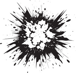 Dynamic Detonation Black Vector Explosion Blast Burst Cartoon Comic Emblem