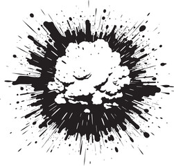 Comic Chaos Dynamic Blast Design Boom Bang Vector Explosive Silhouette