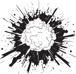 Big Bang Blast Dynamic Icon Design Bursting Energy Explosive Black Emblem