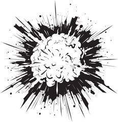Comic Chaos Explosive Vector Design Big Bang Blast Dynamic Black Icon