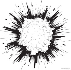 Dynamic Detonation Black Explosive Emblem Blast Burst Explosive Vector Design