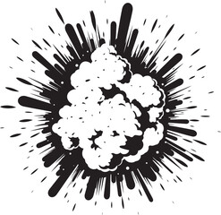 Big Bang Blast Dynamic Black Icon Bursting Energy Cartoon Explosion Silhouette