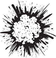 Boom Bang Black Vector Cartoon Explosion Explosive Impact Dynamic Black Blast