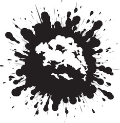 Cartoon Kaboom Dynamic Black Explosion Power Pop Vector Explosive Emblem