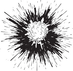 Flash Blast Explosive Cartoon Icon Cartoon Kaboom Dynamic Black Explosion