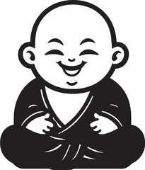 Enlightened Infante Buddha Icon Emblem Buddha Bambino Vector Zen Child Emblem