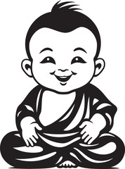 Zen Blossom Vector Zen Emblem Buddha Babe Black Cartoon Buddha
