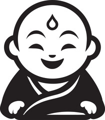 Serenity Seedling Vector Buddha Emblem Zen Youngster Black Buddha Silhouette