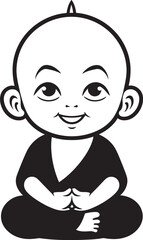 Zenith Zen Master Vector Silhouette Buddha Bambino Black Iconic Logo