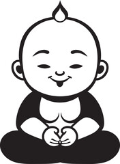 Buddha Babe Cartoon Vector Design Little Bodhisattva Vector Buddha Silhouette