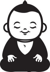 Buddha Babe Vector Buddha Emblem Zen Nursery Black Buddha Silhouette
