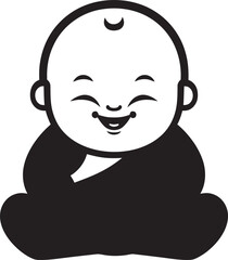 Lotus Little One Buddha Kid Silhouette Harmony Hatchling Black Buddha Icon