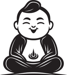 Buddha Babe Vector Silhouette Kid Zen Nursery Black Logo Icon