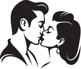 Eternal Harmony Vector Kissing Design Infinite Devotion Black Silhouette Icon