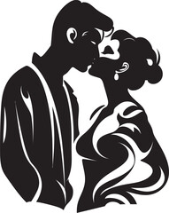 Cherished Affection Iconic Romance Logo Blissful Connection Vector Silhouette Design