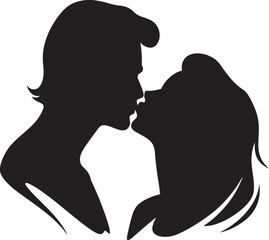 Cherished Embrace Iconic Love Logo Endless Affection Vector Silhouette Icon
