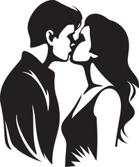 Boundless Serenity Black Iconic Design Eternal Devotion Romantic Silhouette Emblem