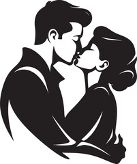 Boundless Love Iconic Kissing Emblem Eternal Harmony Vector Romance Silhouette