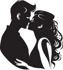 Cherished Devotion Black Romantic Emblem Endless Affection Vector Iconic Kiss