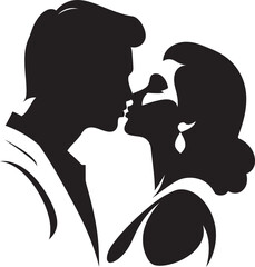 Endless Love Iconic Kissing Couple Enamored Duo Black Logo Emblem