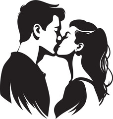 Intimate Embrace Couples Logo Sweet Devotion Vector Kissing Icon