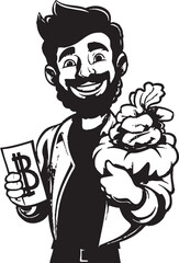 Economic Steward Wealth Bag Emblem Wealth Guardian Black Logo Icon