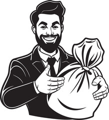 Funds Guardian Vector Logo Emblem Monetary Maestro Black Bag Icon